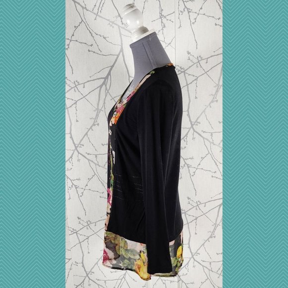 Marie Claire Abstract Floral Printed Round Neck Tunic - Picture 2 of 4